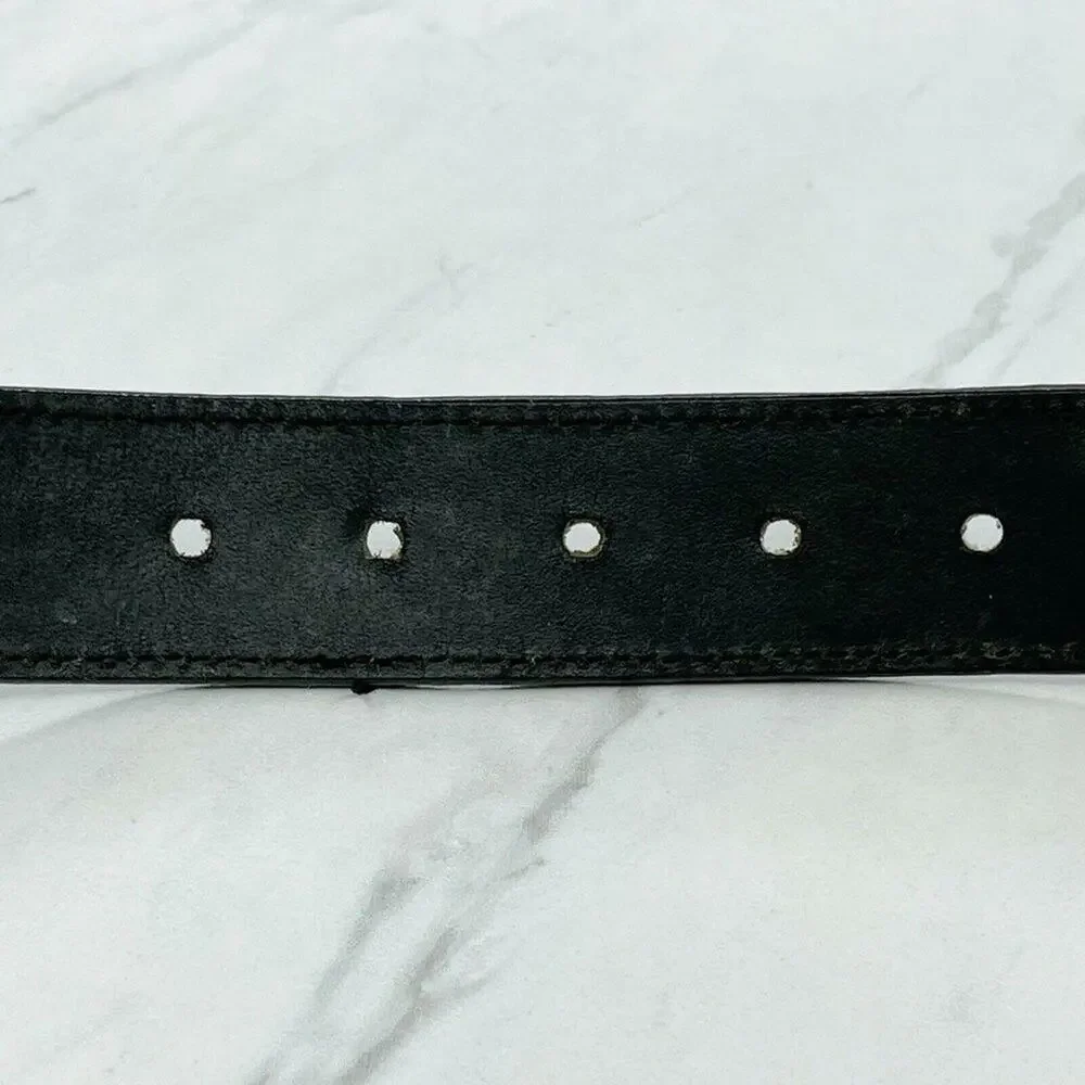 Nautica Distressed Blue Braided Woven Genuine Leather Trim Belt Size 32 Mens